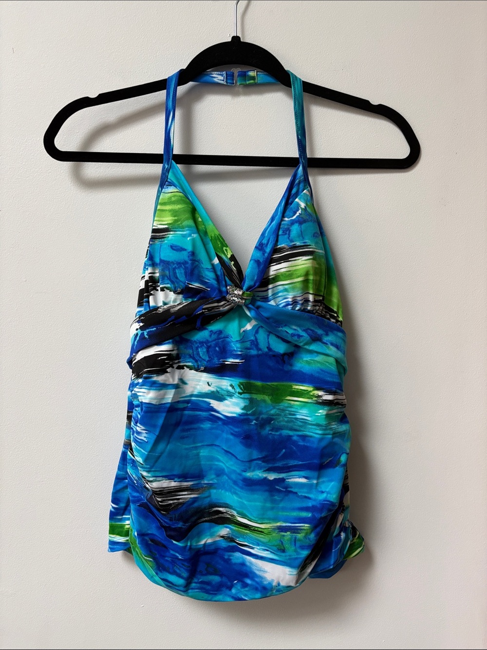 Caribbean Joe TROPICAL HIDEAWAY Alyson Halter Tankini Top,Size 10,NWT
